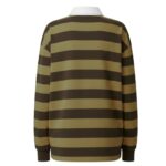 Back view of women’s rugby long sleeve shirt showing the clean rear panel and relaxed athletic fit, on a plain background.