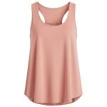 Women’s basketball tank top front view in loose-fit high performance fabric, centered on a plain background.