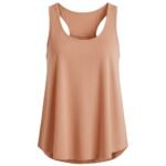 Women’s basketball tank top front view in loose-fit high performance fabric, displayed on a plain background.