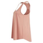 Women’s basketball tank top side view in loose-fit high performance fabric, showing the armhole and side seam against a plain background.