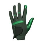 Women’s white left-hand golf glove shown from the back, with a small logo icon on the wrist