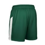 Back view of women’s rugby shorts in dark color showing the full rear panel, elastic waistband, and curved hem, displayed on a plain background.