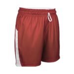 Front view of women’s rugby shorts in dark color with elastic waistband, curved hem, and small front logo icon, displayed on a plain background.