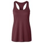 Maroon women’s quick-dry tennis tank top, front view, with racerback performance fit.