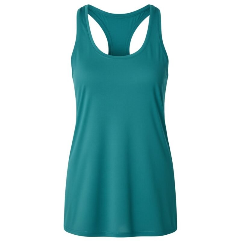 Women’s quick-dry tennis tank top, front view, with racerback design and performance fit.