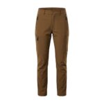 Brown waterproof hiking pants displayed on a plain background.