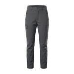 Dark gray waterproof hiking pants displayed on a plain background.