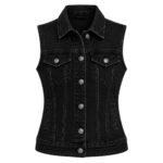 Black Denim Vest | Edgy Versatile Sleeveless Jean Jacket