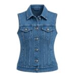 Black Denim Vest | Edgy Versatile Sleeveless Jean Jacket - Image 6