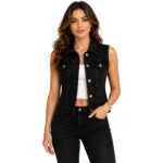Black Denim Vest | Edgy Versatile Sleeveless Jean Jacket - Image 2