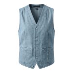 Blue Denim Vest |Breathable Sleeveless Jean Waistcoat - Image 6