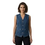 Blue Denim Vest |Breathable Sleeveless Jean Waistcoat - Image 2