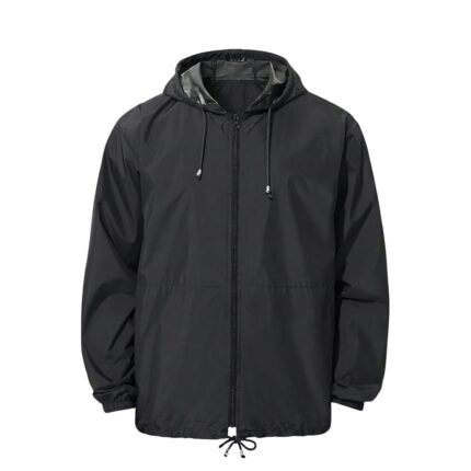 Camping jacket front view on a plain background.