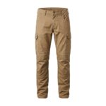Custom khaki brown cargo work pants with side pockets and knee reinforcements – custom workwear trousers