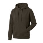 Custom black classic pullover hoodie with kangaroo pocket on ghost mannequin – custom casual apparel