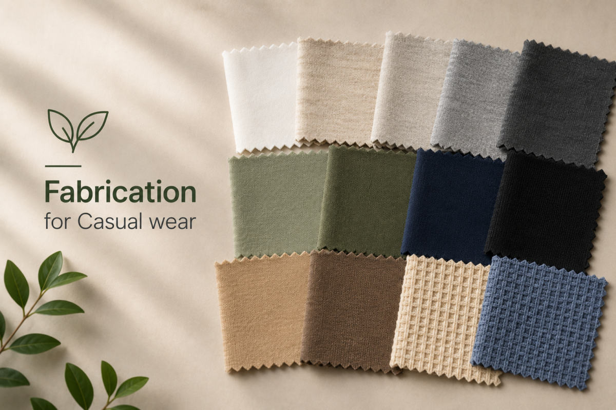 Premium fabric options for custom casual wear manufacturing at Eco Jersey Limited