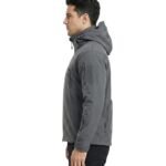 Model wearing a hiking jacket shown from the side view.