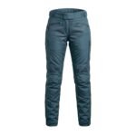 Teal-colored ladies’ motorbike pants displayed on a plain background, showing full-length protective riding trousers for women.