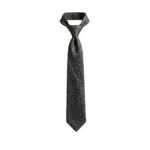 Plain black tie on a solid background.