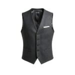 Men’s sleeveless waistcoat front view on a plain background.