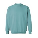 Front view of a men’s basketball sweatshirt laid flat, featuring a classic crewneck, long sleeves, ribbed cuffs and hem, and a small chest logo icon.
