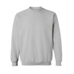 Front view of a men’s basketball sweatshirt laid flat, featuring a classic crewneck, long sleeves, ribbed cuffs and hem, and a small chest logo icon.
