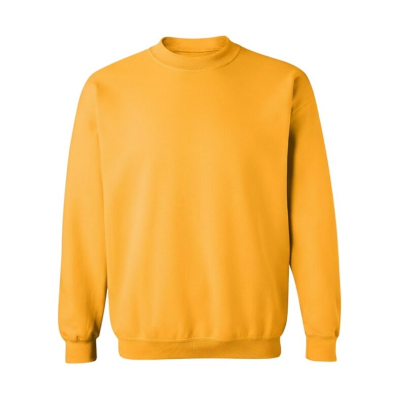 Front view of a men’s basketball sweatshirt laid flat, featuring a classic crewneck, long sleeves, ribbed cuffs and hem, and a small chest logo icon.