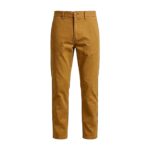 Golden amber brown men’s casual pants displayed on a plain background.