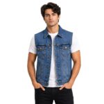 Mens Denim Vest | Comfortable Versatile Sleeveless Jean Jacket - Image 2