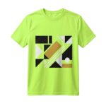 Men’s graphic tee in a lively yellow-green color.