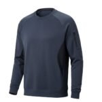 Full front view of men's tennis sweatshirt with classic fit and cotton-poly blend