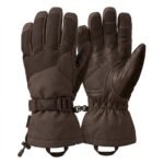 Brown outdoor research gloves with a textured grip, displayed on a plain background.