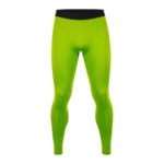 Premium rugby leggings in chromium oxide green color full front view showing athletic fit and smooth finish