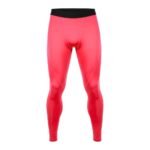 Premium rugby leggings in red color full front view showing athletic fit and smooth finish