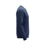 Side view of a soccer quarter-zip training shirt laid flat, showing the sleeve shape, side seam, and slim athletic fit.