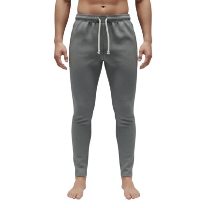 Full front view of soccer sweat pants laid flat, featuring an elastic waistband with drawstring, tapered legs, and cuffed ankles for a relaxed athletic fit.