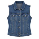 Womens Denim Vest |Modern Sleeveless Jean Waistcoat