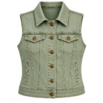 Womens Denim Vest |Modern Sleeveless Jean Waistcoat - Image 7