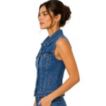 Womens Denim Vest |Modern Sleeveless Jean Waistcoat - Image 3