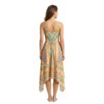 Back view of women’s sundress on model against white background