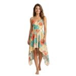 New women’s sundress design with updated pattern, front view on white background
