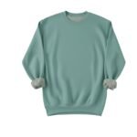 Mint teal women's tennis sweatshirt with casual fleece pullover design