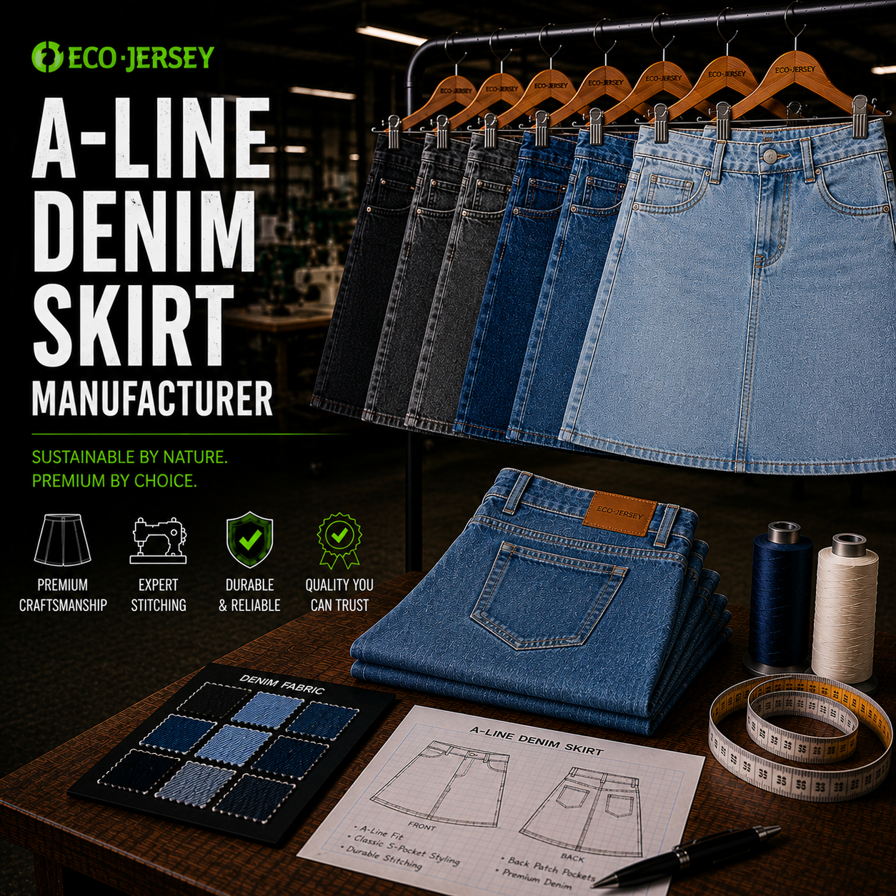 A-Line Denim Skirt