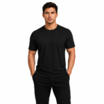 Men's black athletic t-shirt wholesale – custom crew neck performance tee manufacturer by Eco Jersey