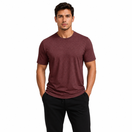 Men's athletic t-shirt front view – wholesale custom crew neck performance tee manufacturer by Eco Jersey