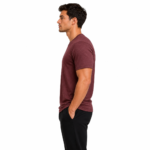 Athletic t-shirt model side view – wholesale custom crew neck performance tee manufacturer by Eco Jersey
