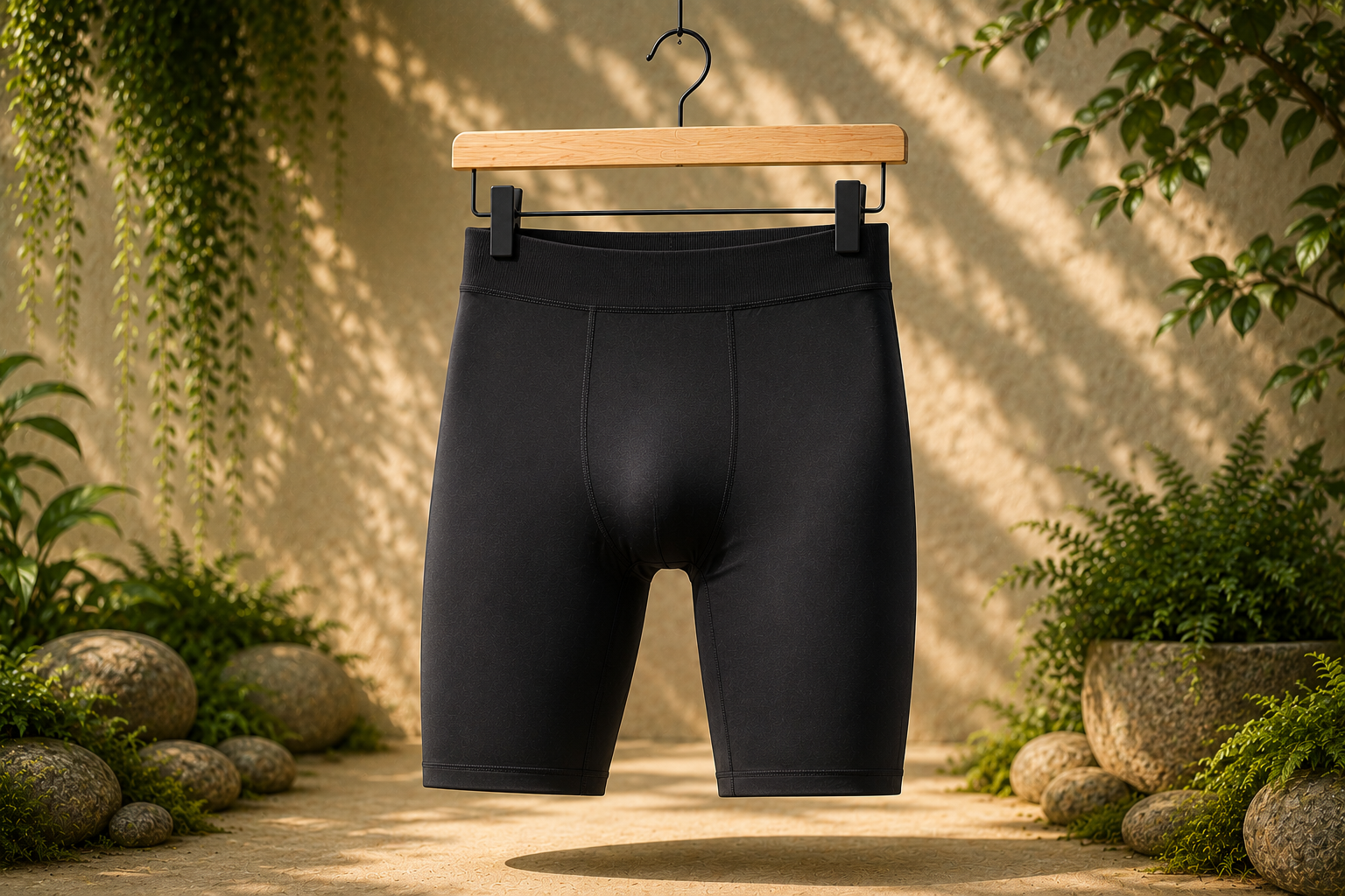 Base layer compression shorts manufacturer showing men's tight-fitting compression shorts designed for athletic training, recovery, and base layer use