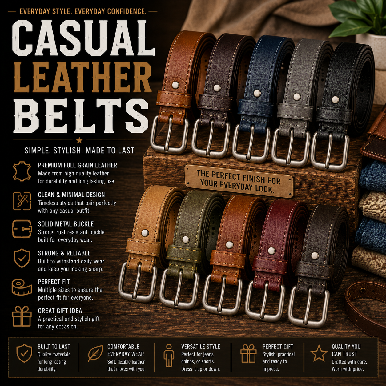 Casual Leather Belts Manufacturer – Custom casual leather belts wholesale by Eco Jersey