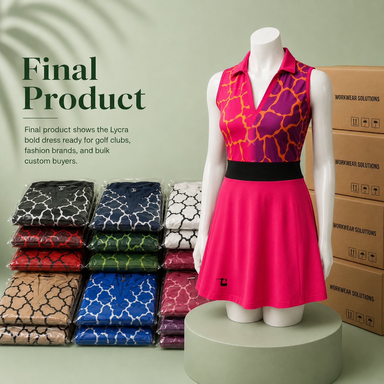 Custom women's bold dress final product showcase image, Eco Jersey bold dress manufacturer for wholesale and private label fashion brands