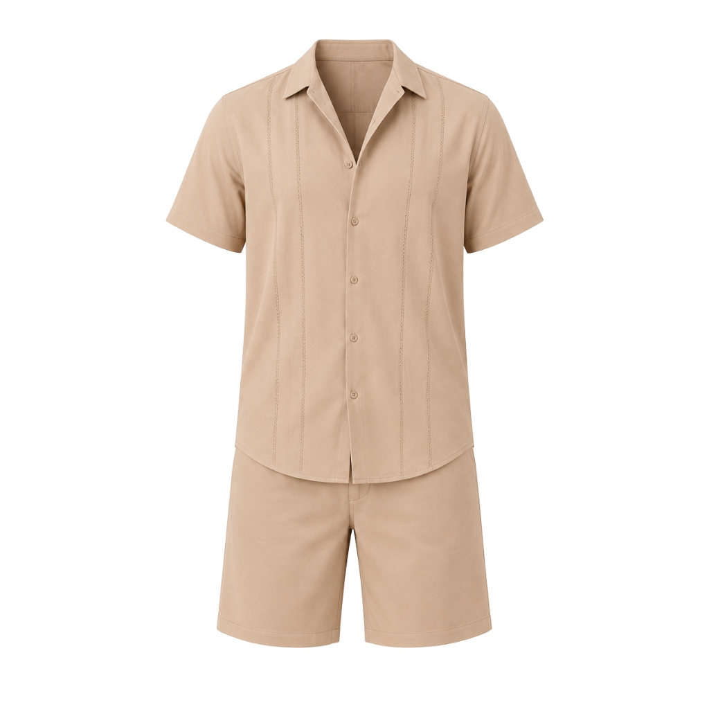 Co Ord Set for men Classic Co Ord Set for Men | Soft Versatile Cuban Collar Beach - Image 1
